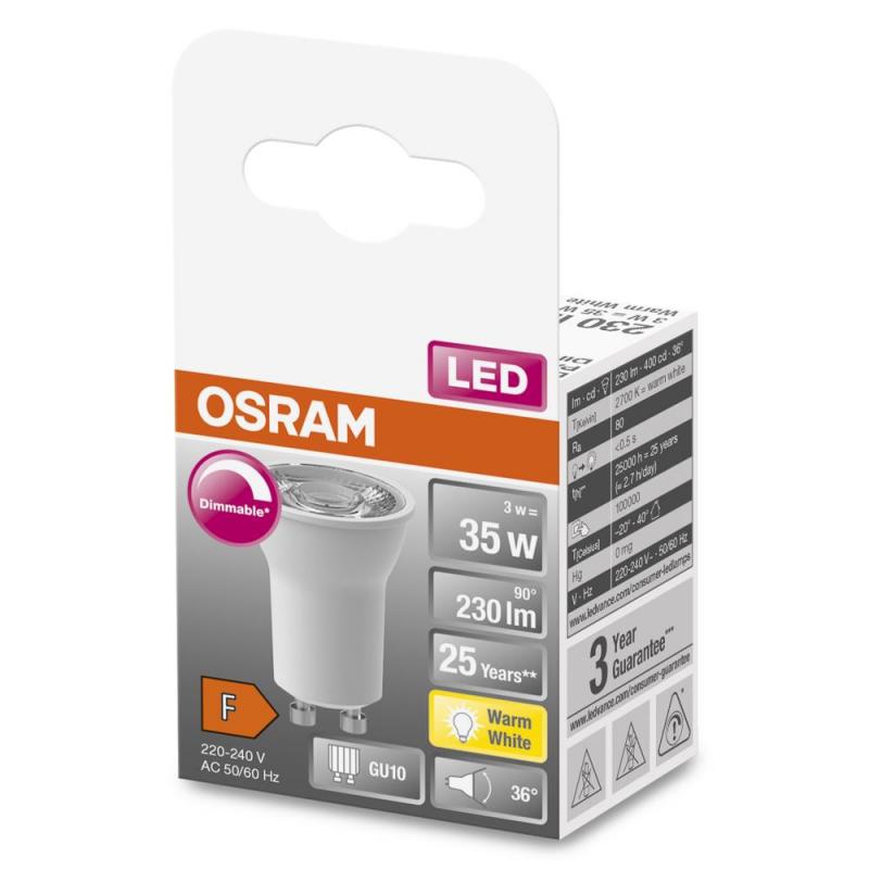 OSRAM GU10 SUPERSTAR Spot PAR11 36° dimmbar 3W wie 35W 2700K warmweißes Licht